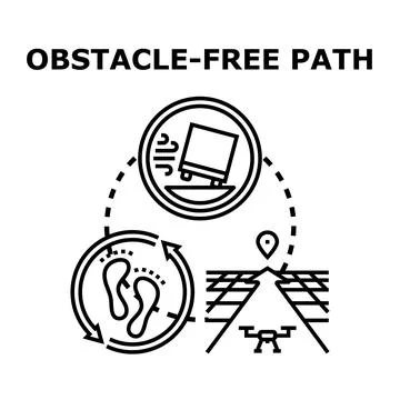 Navigating obstacle free path with drone technology Stock Illustration