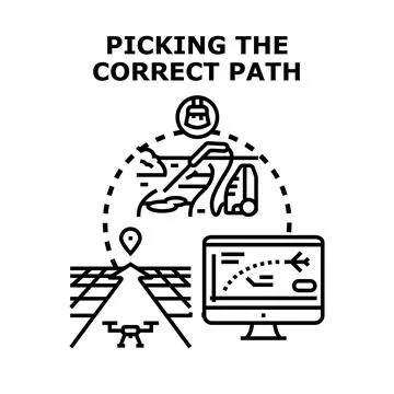 Navigating optimal routes selecting future business direction Illustrazione stock