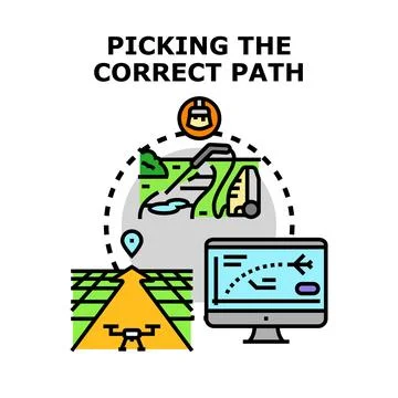 Navigating optimal routes selecting future business direction Stock Illustration