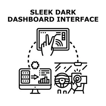Navigating smart digital interfaces and data management across devices Illustrazione stock
