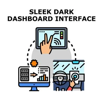 Navigating smart digital interfaces and data management across devices Stock Illustration