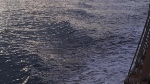 Navigating on sunset on a sailing ship Video stock 86090689