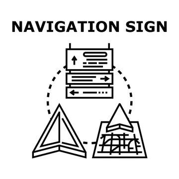 Navigating through direction, map, and pointer concepts 库存插图