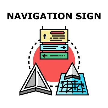 Navigating through direction, map, and pointer concepts Stock Illustration