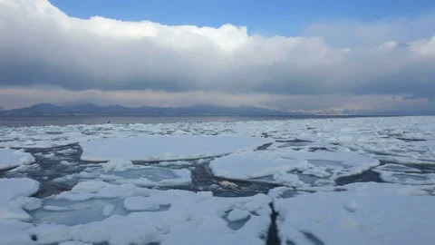 Navigating Through the Drift Ice Zone: Morning Stock Footage 324965140