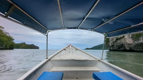 Navigating Tranquility: Exploring by Boat on the Andaman Sea Stock-Footage 248962390