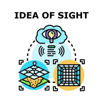Navigating virtual and real world with advanced sight concept Stock Illustration