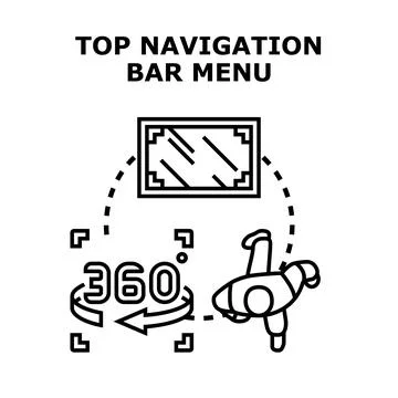 Navigating virtual reality environment with 360 degree view Stock Illustration