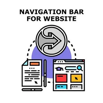 Navigating website content and user interface design Stock Illustration