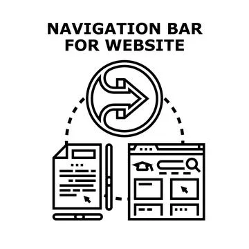 Navigating website content and user interface design Stock Illustration