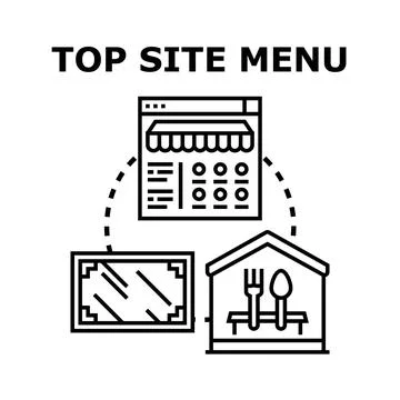 Navigating website top menu for online services Stock Illustration
