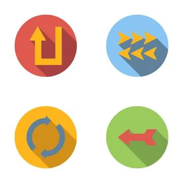Navigation and direction arrows flat design icons Stock Illustration
