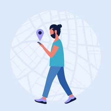 Navigation app Stock Illustration