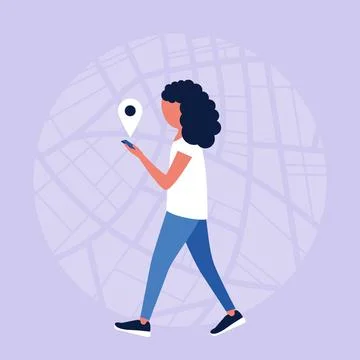 Navigation app Stock Illustration