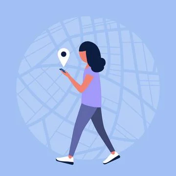 Navigation app Stock Illustration