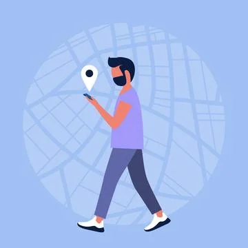 Navigation app Stock Illustration