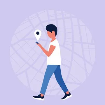 Navigation app Stock Illustration