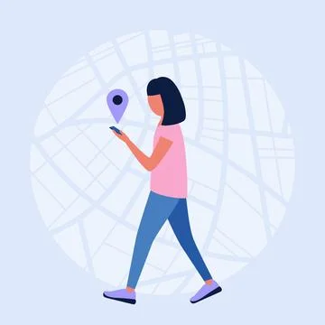 Navigation app Stock Illustration