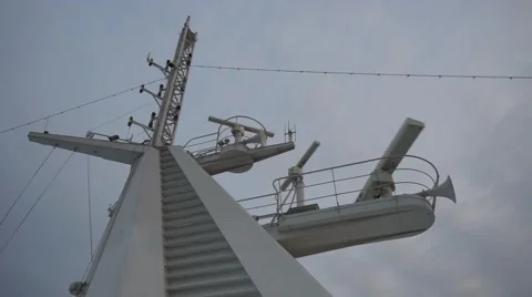 The navigation array antenna radar on a cruise ship. Stock Footage 47140456