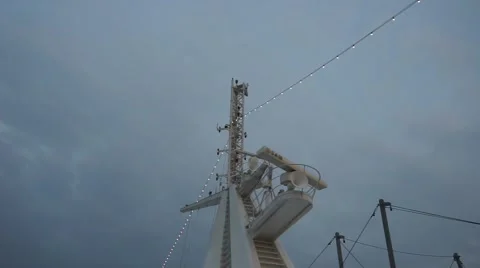 The navigation array antenna radar on a cruise ship. Video stock 47140467