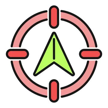 Navigation arrow pointing compass direction target icon Illustrazione stock