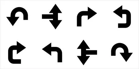 Navigation Arrow Vector Icon Collection Illustrazione stock