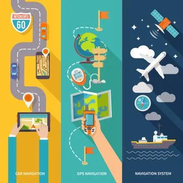 Navigation banner set Stock Illustration