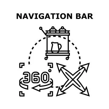 Navigation bar concept with interactive ui elements 스톡 일러스트