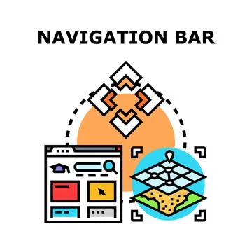 Navigation bar concept with website interface Stock Illustration
