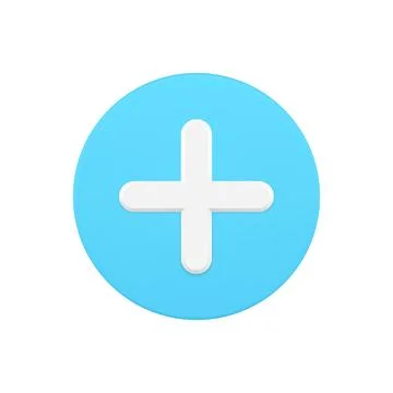 Navigation button plus 3d blue icon vector illustration Illustrazione stock