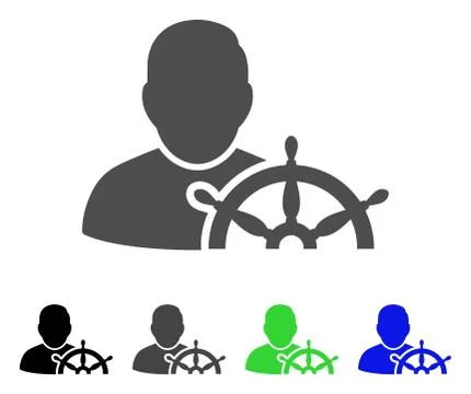 Navigation Captain Flat Icon Stock Illustration