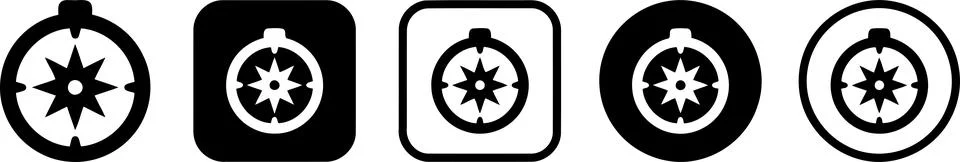 Navigation Compass and Direction Vector Icon Set Stock Illustration