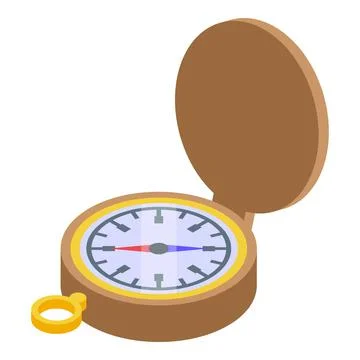 Navigation compass icon isometric vector. Map direction compass Stock Illustration