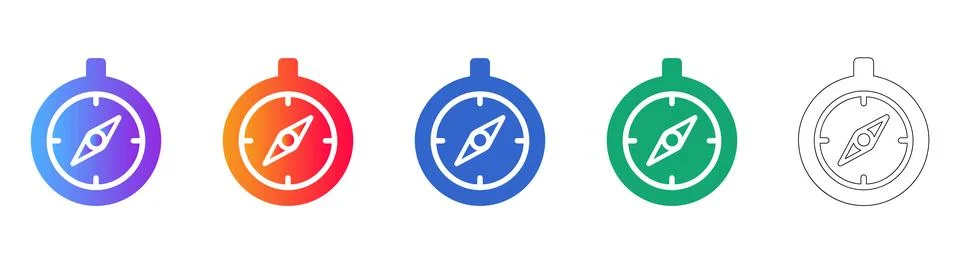 Navigation Compass Icon Set Stock-Illustration
