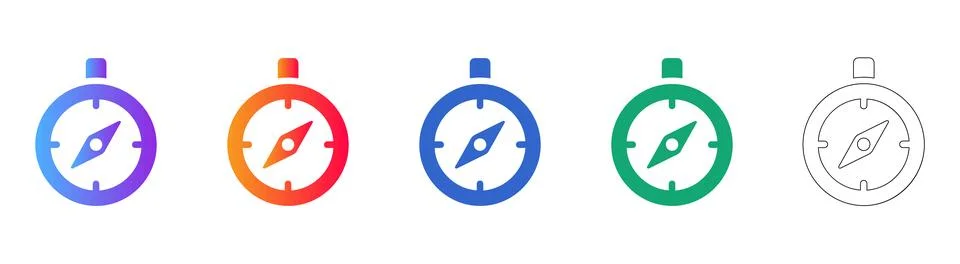 Navigation Compass Icon Set Stock-Illustration