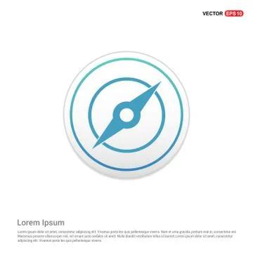 Navigation compass icon - white circle button Illustrazione stock