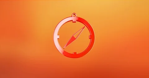 Navigation Compass Red 3d Icon Stock Footage 71159182