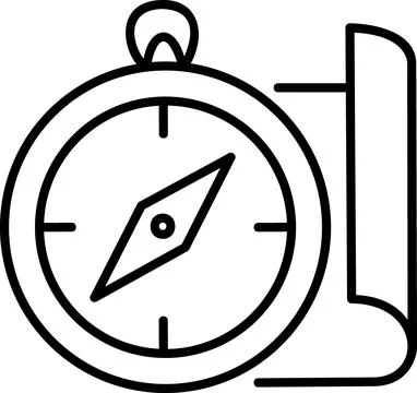 Navigation Compass With Rolling Map Ilustração Stock