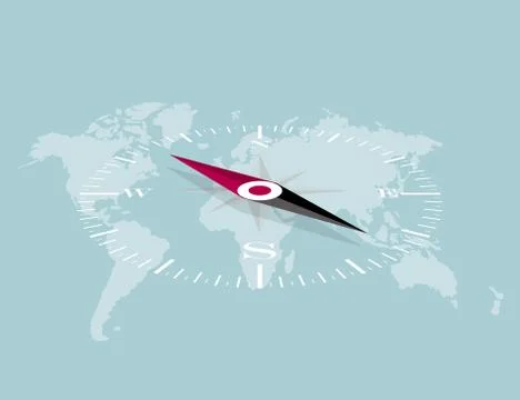 Navigation concept design,The pointer points to the southeast and northwest. Illustrazione stock