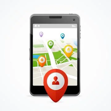 Navigation Concept. Flat Design. Vector Illustrazione stock