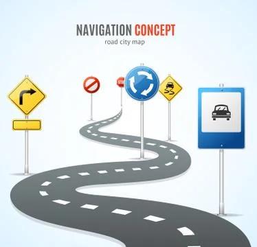 Navigation Concept. Vector Illustrazione stock
