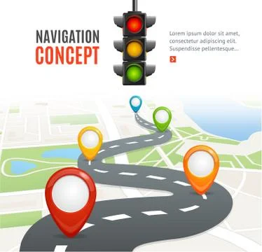 Navigation Concept. Vector Stock Illustration