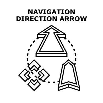 Navigation direction arrow finding path concept Stock Illustration
