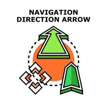 Navigation direction arrow finding path concept Stock Illustration