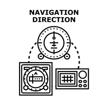 Navigation direction determining system concept vector Stock Illustration
