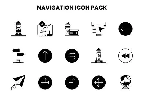 Navigation DuoTone Collection Icons Pack イラスト素材