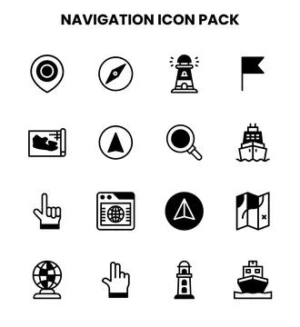 Navigation DuoTone Vector Icons Pack Stock Illustration