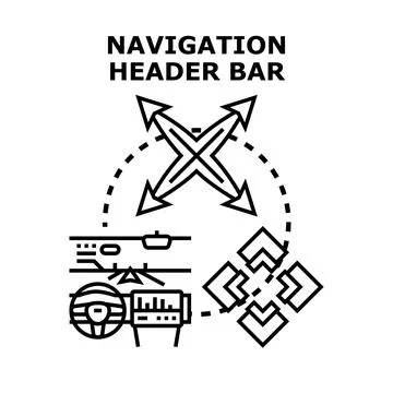 Navigation header bar display concept vector Stock Illustration