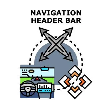 Navigation header bar display concept vector Ilustración de archivo