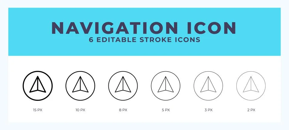 Navigation icon with different stroke. Editable stroke. Vector illustration. Stock Illustration